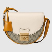 Gucci White Padlock Small GG Supreme Shoulder Bag