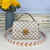 Louis Vuitton LV Croisette N50053 Damier Azur with Pink Braided Strap