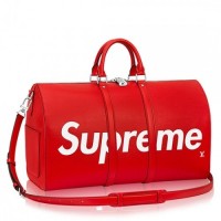 Louis Vuitton M53419 X Supreme Keepall 45 Bandouliere Bags Red