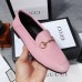 Gucci Foldable Slim Horsebit Loafers In Pink Leather