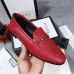 Gucci Foldable Slim Horsebit Loafers In Red Leather