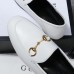 Gucci Foldable Slim Horsebit Loafers In White Leather