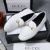 Gucci Foldable Slim Horsebit Loafers In White Leather