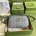 Gucci GG Marmont Small Shoulder Bag In Grey Matelasse Leather