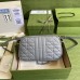 Gucci GG Marmont Small Shoulder Bag In Grey Matelasse Leather