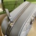 Gucci GG Marmont Small Shoulder Bag In Grey Matelasse Leather