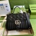 Gucci GG Marmont Small Top Handle Bag In Black Matelasse Leather
