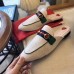 Gucci Princetown Canvas Slippers With Green Leather Trim