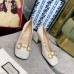 Gucci White Leather Pumps 75mm With Horsebit