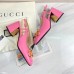 Gucci Pink Leather Slingback Pumps 75mm With Horsebit