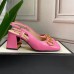 Gucci Pink Leather Slingback Pumps 75mm With Horsebit