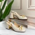 Gucci White Leather Slingback Pumps 75mm With Horsebit