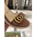 Gucci Brown Double G Espadrille Wedge Sandals