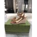 Gucci Brown Double G Espadrille Wedge Sandals