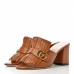 Gucci Calfskin GG Marmont Fringe Mid Heel Slide Sandals