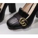 Gucci Marmont Fringed Loafer Heels 105 In Black