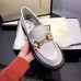 Gucci Lug Sole Horsebit Loafers In White Leather