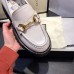 Gucci Lug Sole Horsebit Loafers In White Leather