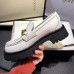 Gucci Lug Sole Horsebit Loafers In White Leather