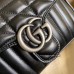 Gucci GG Marmont Mini Top Handle Bag In Black Matelasse Leather