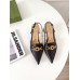 Gucci Black Slingback Pumps with Bamboo Horsebit