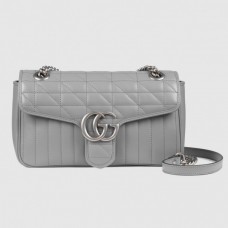 Gucci GG Marmont Small Bag In Grey Matelasse Calfskin