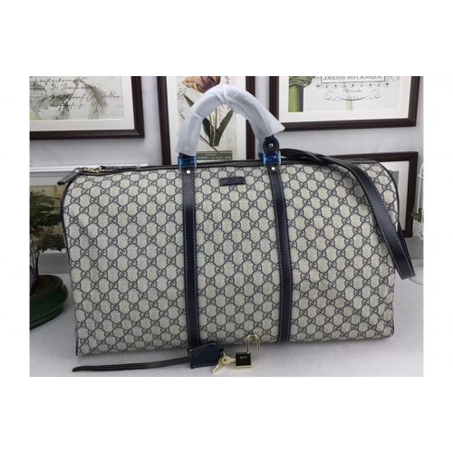 Gucci 206500 GG Fabric Large Carry On Duffel Bags Blue iReplicaBags