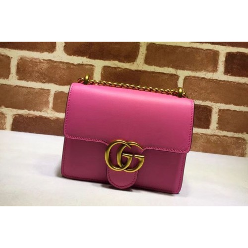 Gucci 431384 GG Marmont Leather Shoulder Bag Pink - iReplicaBags ...