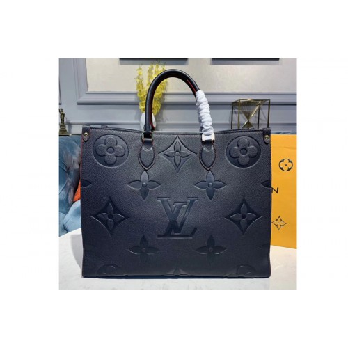 Louis Vuitton M44570 LV Onthego tote bags Navy Blue Taurillon leather
