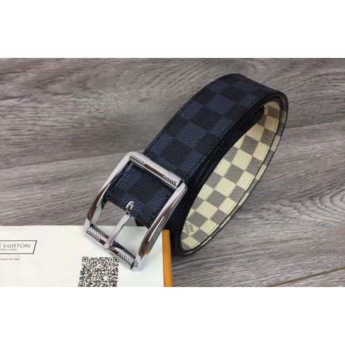 Louis Vuitton M0040Q LV Reverso 40mm Reversible Mens Belt Damier Azur
