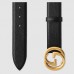 Gucci Leather belt with interlocking G buckle Black 474347