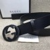 Gucci Leather belt with interlocking G Black Buckle 368186
