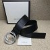Gucci Leather belt with interlocking G Black 368186
