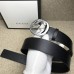 Gucci Leather belt with interlocking G Black 368186