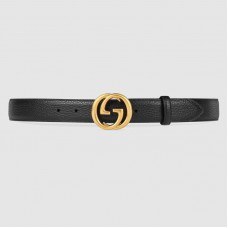 Gucci Leather belt with interlocking G buckle 474345