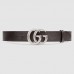 Gucci Leather belt with Double G buckle brown 406831