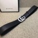 Gucci Leather belt with Double G buckle black 406831