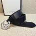 Gucci Leather belt with Double G buckle black 406831