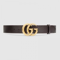 Gucci Leather belt with Double G buckle brown 406831