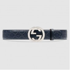 Gucci Signature leather belt with Interlocking G buckle