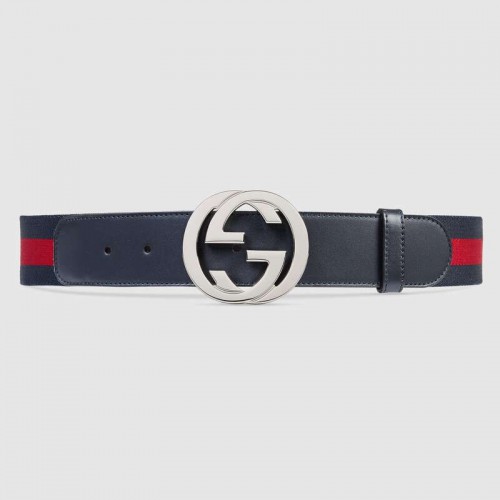 Gucci Web belt with G buckle Blue ‎411924