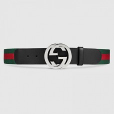 Gucci Web belt with G buckle black 411924