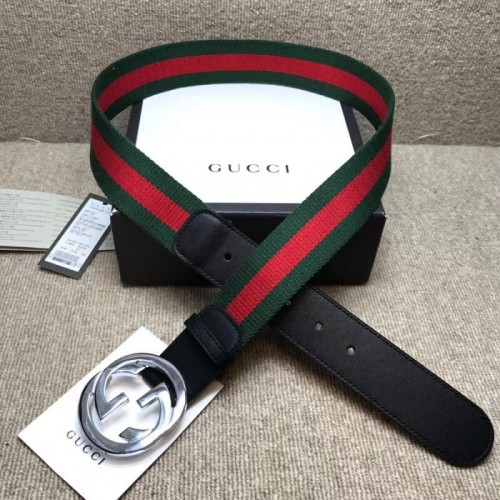 Gucci Web belt with G buckle black 411924