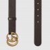 Gucci Leather belt with Double G buckle dark brown