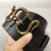 Gucci Leather belt with snake buckle black 458935
