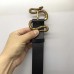 Gucci Leather belt with snake buckle black 458935