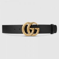 Gucci Leather belt with Double G buckle 1.5" width