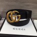 Gucci Leather belt with Double G buckle 1.5" width