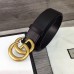 Gucci Leather belt with Double G buckle 1.5" width