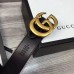 Gucci Leather belt with Double G buckle 1.5" width